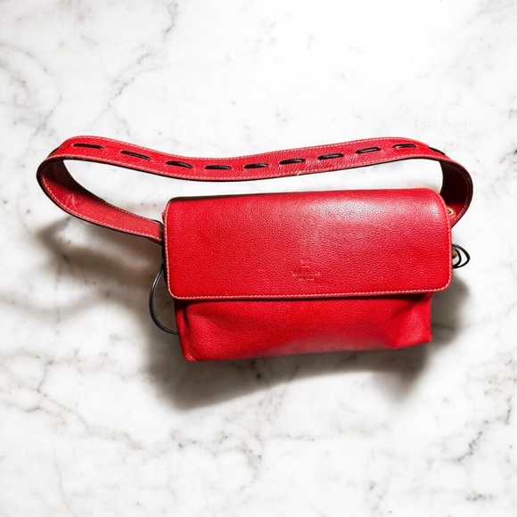 kate spade Handbags - Kate Spade red with black leather lace handle shoulder bag